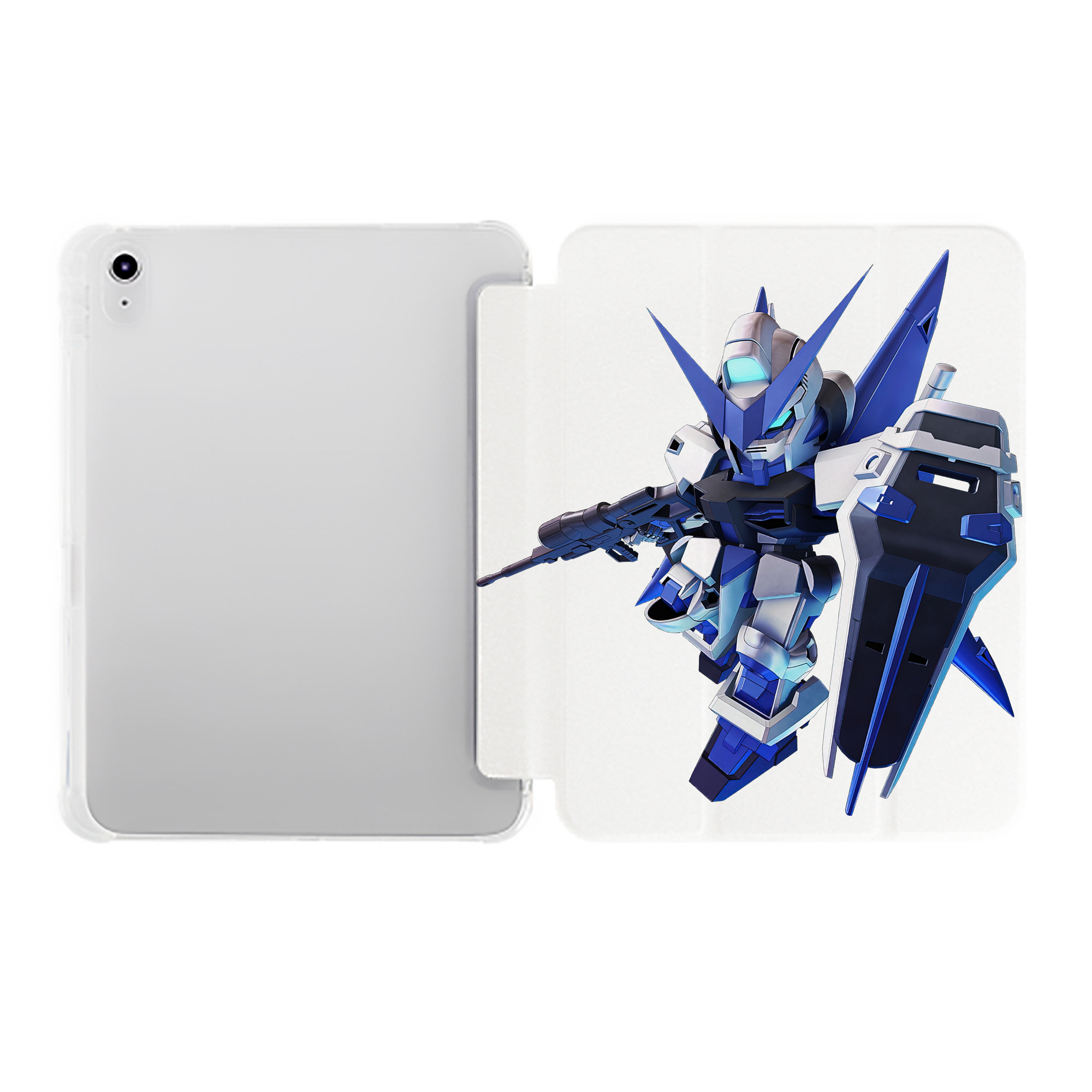 （画像用） 機動戦士ガンダム Mobile Suit Gundam IPad ケース ペン収納付き 三つ折りスタンド PUレザー×シリコン 対応機種9.5/10.5/10.9インチ